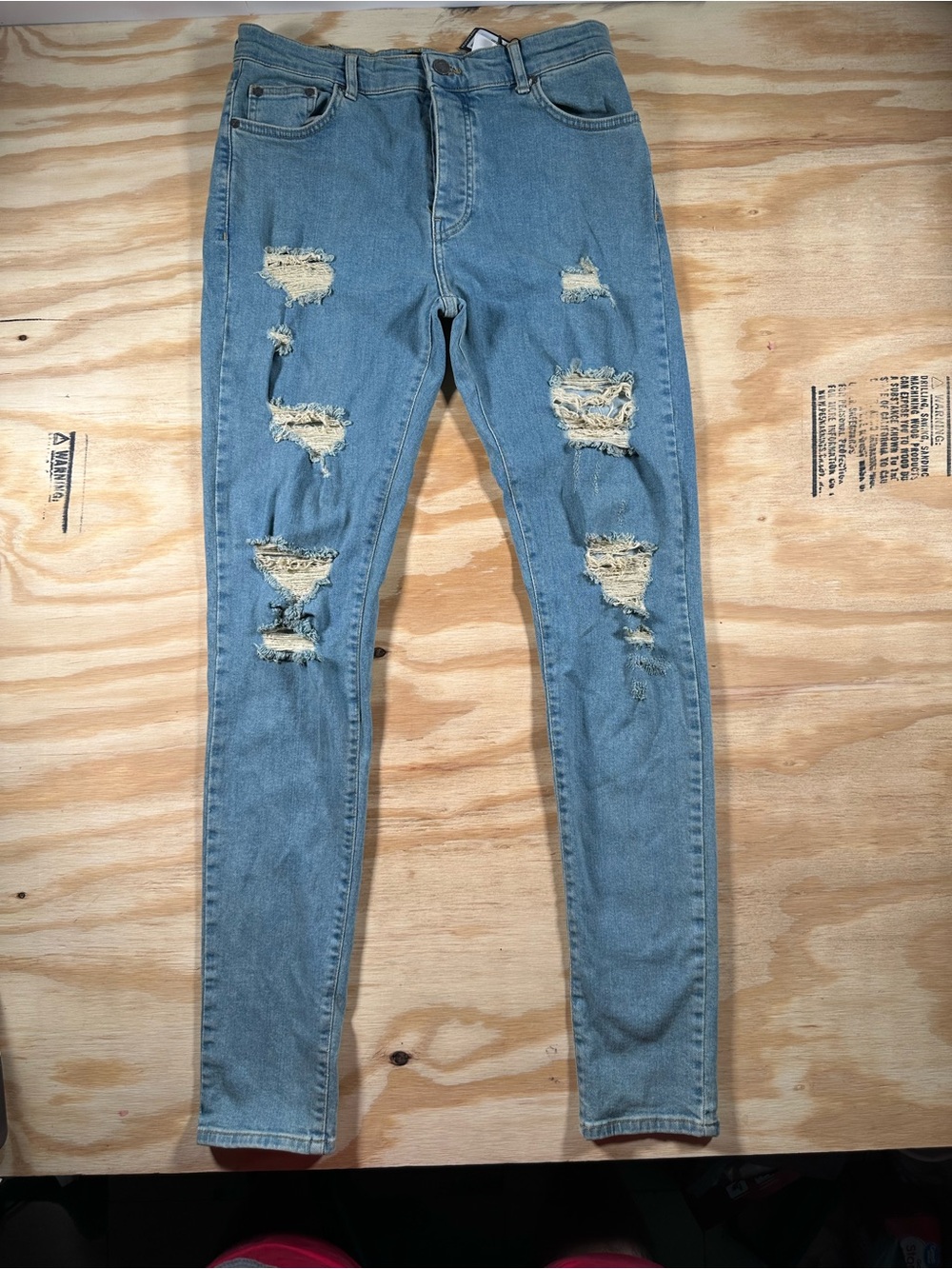boohooMAN NWT Tall Skinny Stretch All Over Rip Jeans (Size 34)